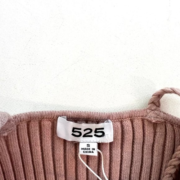 525 America Braided One Shoulder Rib Tank Beige - Picture 5 of 5